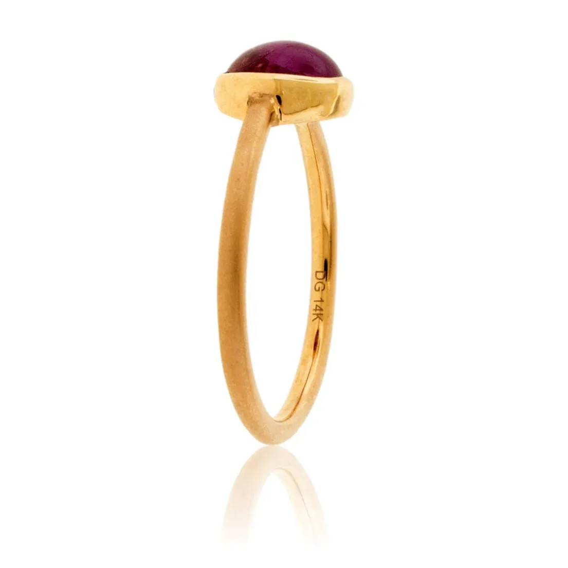 Star Ruby Cabochon Solitaire Bezel Ring