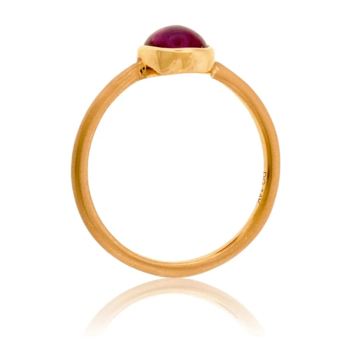 Star Ruby Cabochon Solitaire Bezel Ring