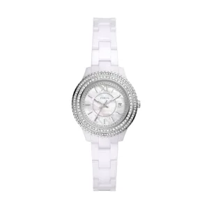 Stella Three-Hand Date White Ceramic Watch