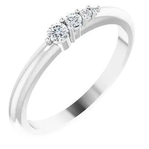 Sterling Silver 1/10 CTW Natural Diamond Graduated Stackable Ring