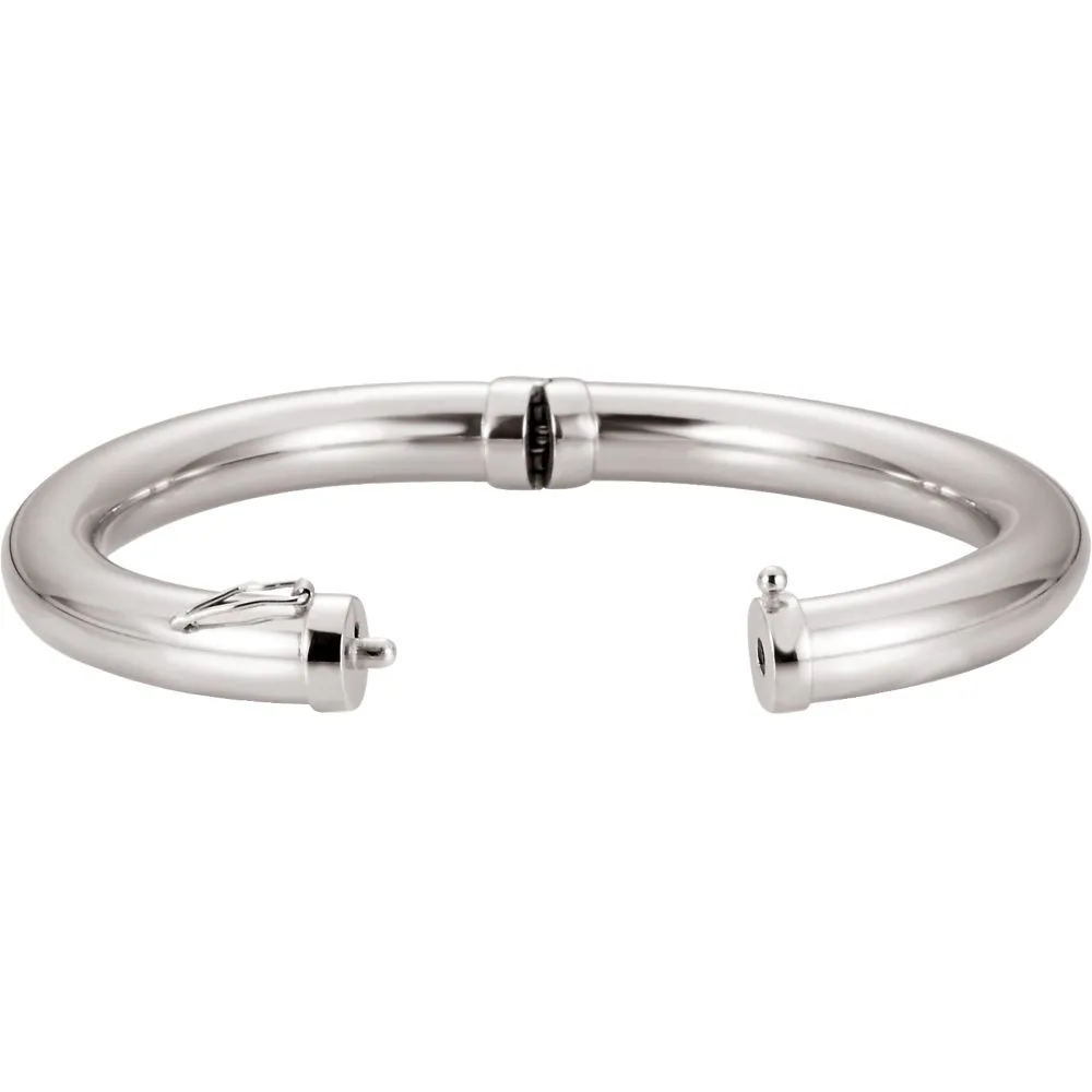 Sterling Silver 8mm Hinged Bangle 7" Bracelet
