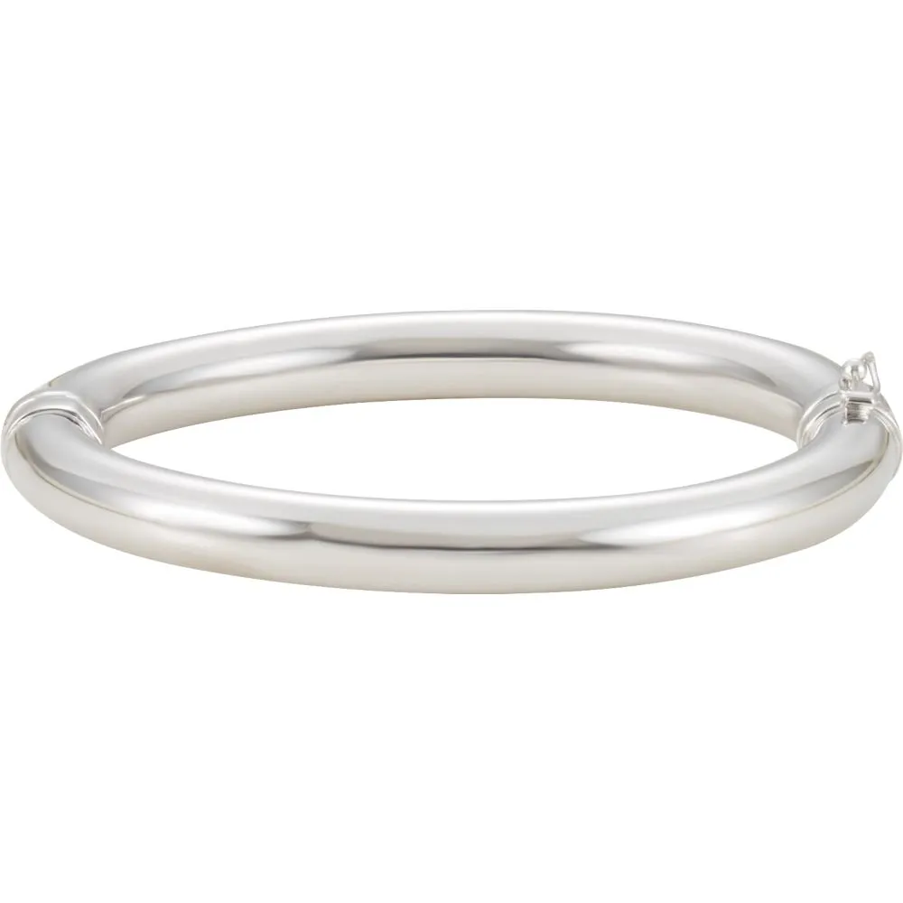 Sterling Silver 8mm Hinged Bangle 7" Bracelet