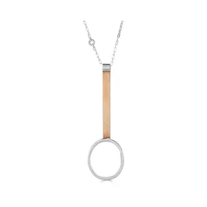 Sterling Silver and Bronze Linear Modern Necklace
