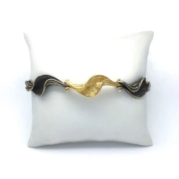 Sterling Silver and Rose Gold Bracelet