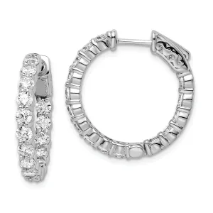 Sterling Silver CZ Hoop Earrings