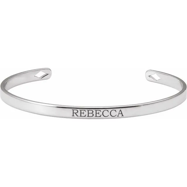 Sterling Silver Engravable Cuff 7" Bracelet