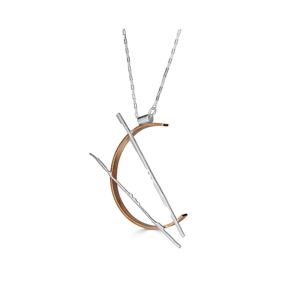 Sterling Silver Half Circle Necklace