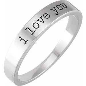 Sterling Silver I Love You Stackable Ring