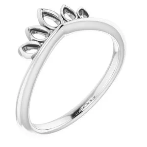 Sterling Silver Marquise-Shaped Crown Ring