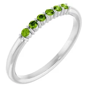 Sterling Silver Natural Peridot Stackable Ring