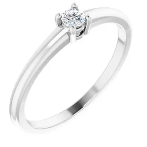 Sterling Silver Natural White Sapphire Ring