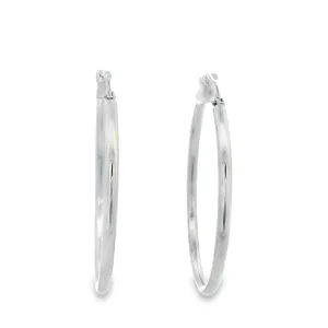 Sterling Silver Plain Hoop 30mm SER092