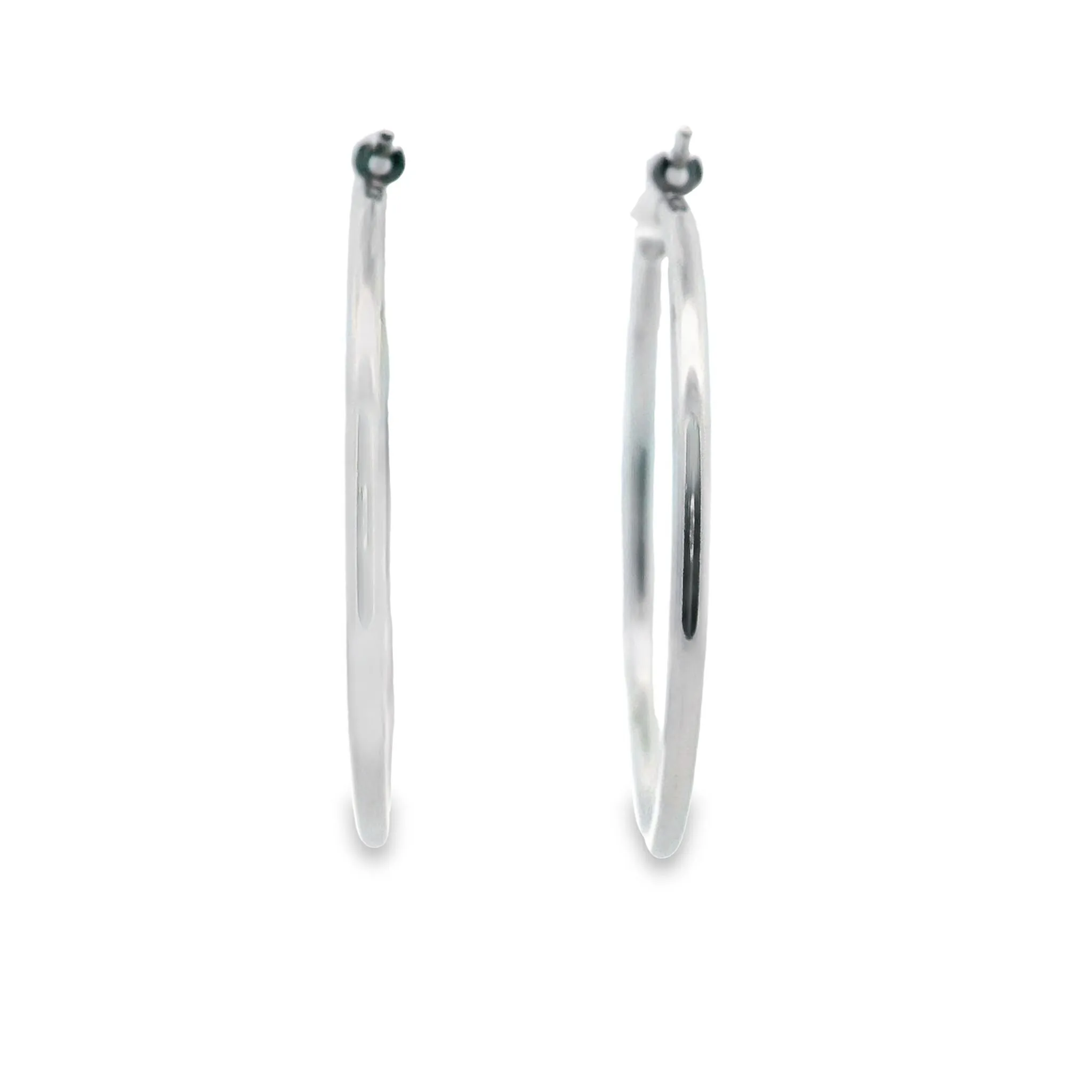 Sterling Silver Plain Hoop Earrings