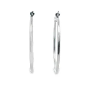Sterling Silver Plain Hoop Earrings