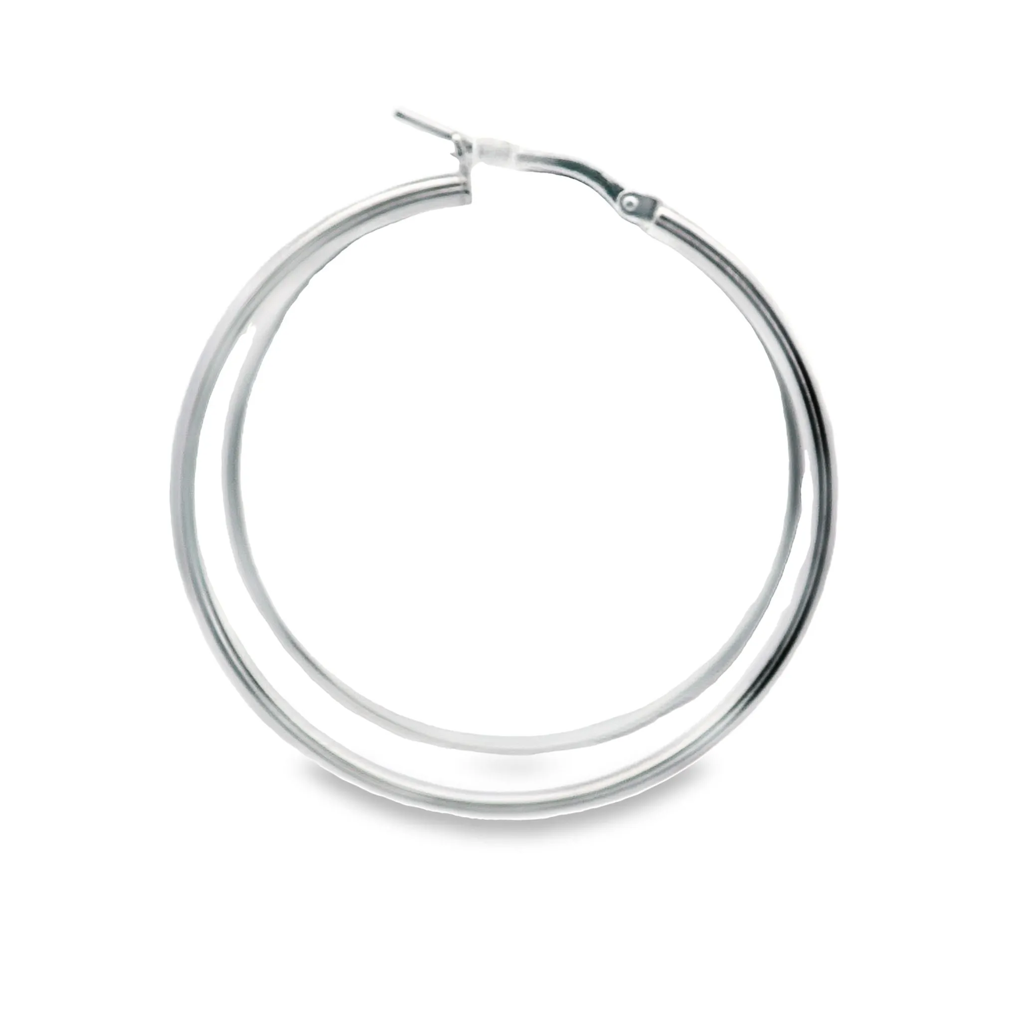 Sterling Silver Plain Hoop Earrings