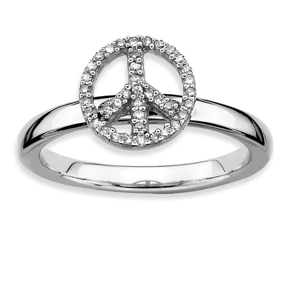 Sterling Silver Stackable Expressions Diamond Ring