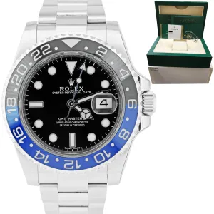 STICKERED 2014 Rolex GMT-Master II Batman Blue Black 40mm Watch 116710 BLNR B P