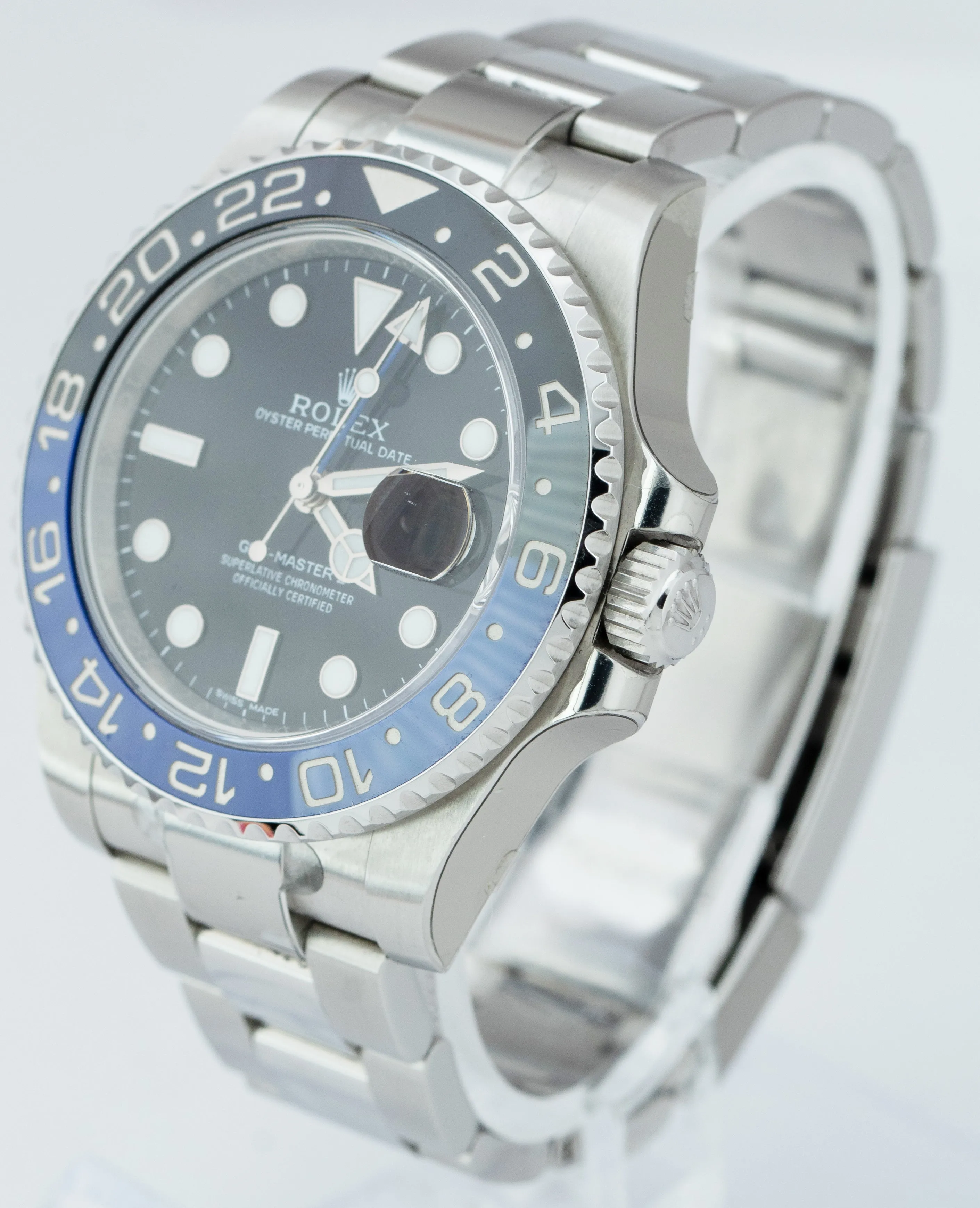 STICKERED 2014 Rolex GMT-Master II Batman Blue Black 40mm Watch 116710 BLNR B P