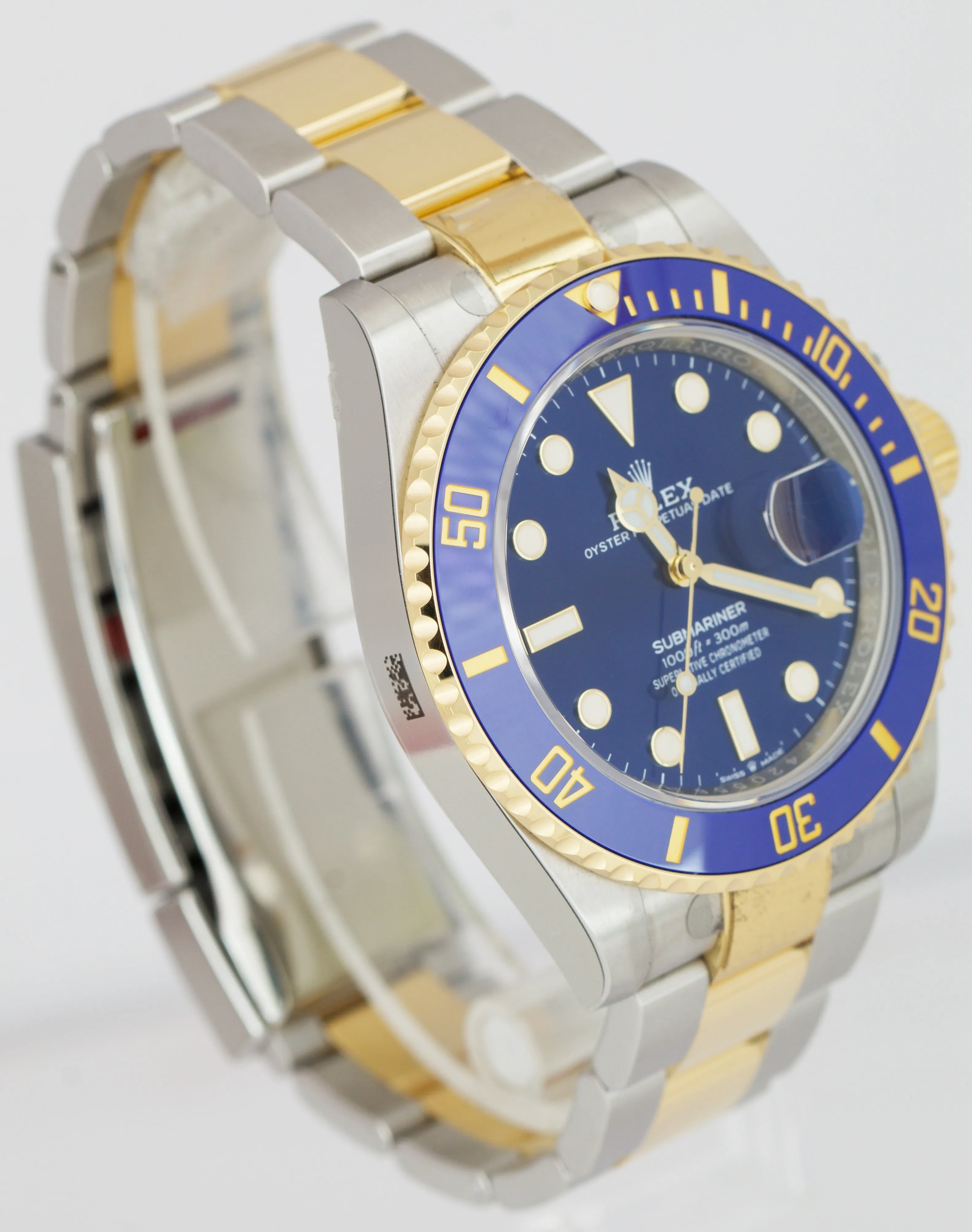 STICKERED SEPT 2022 Rolex Submariner Date 41mm Two-Tone Gold Blue 126613 LB