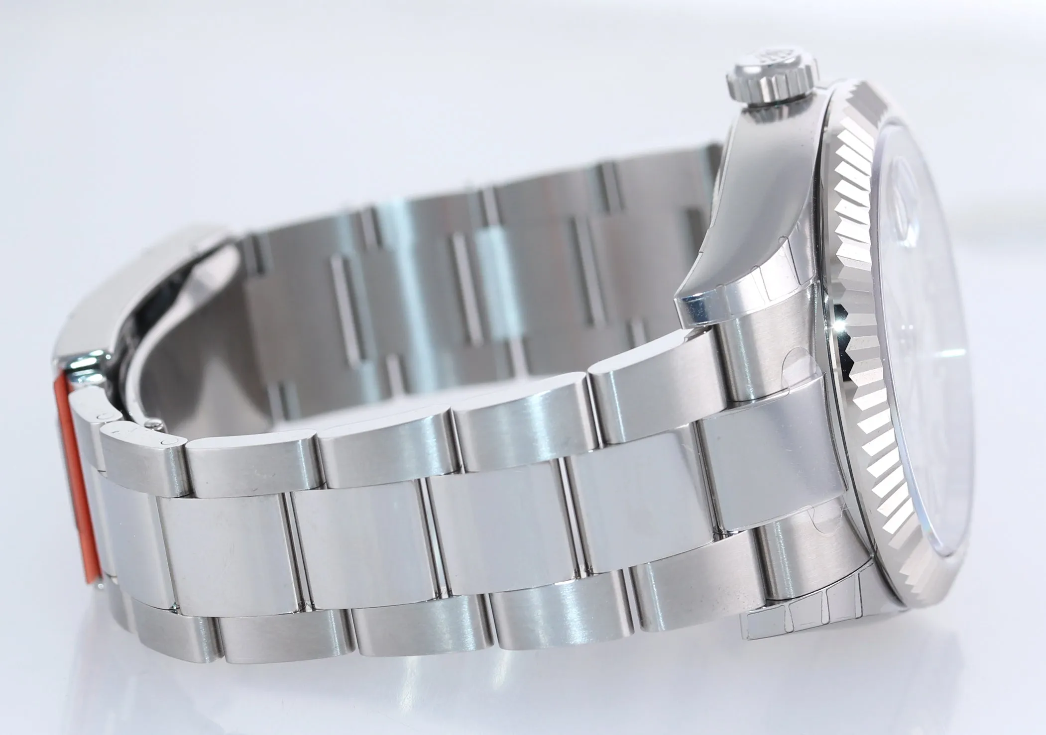 STICKERS NEW 2021 Rolex Sky-Dweller Steel White Gold Fluted Bezel 326934 Watch