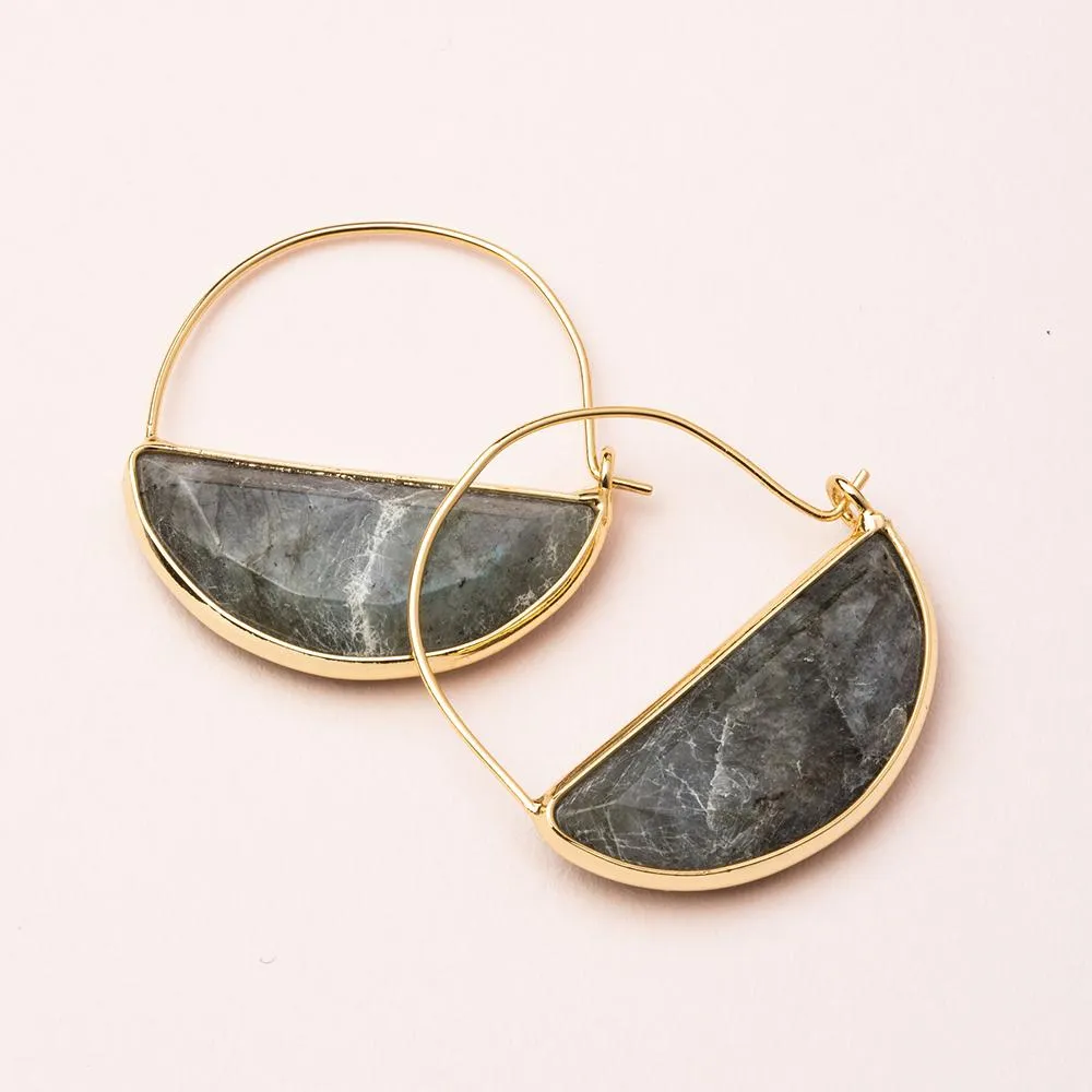 Stone Prism Hoop: Labradorite/Gold