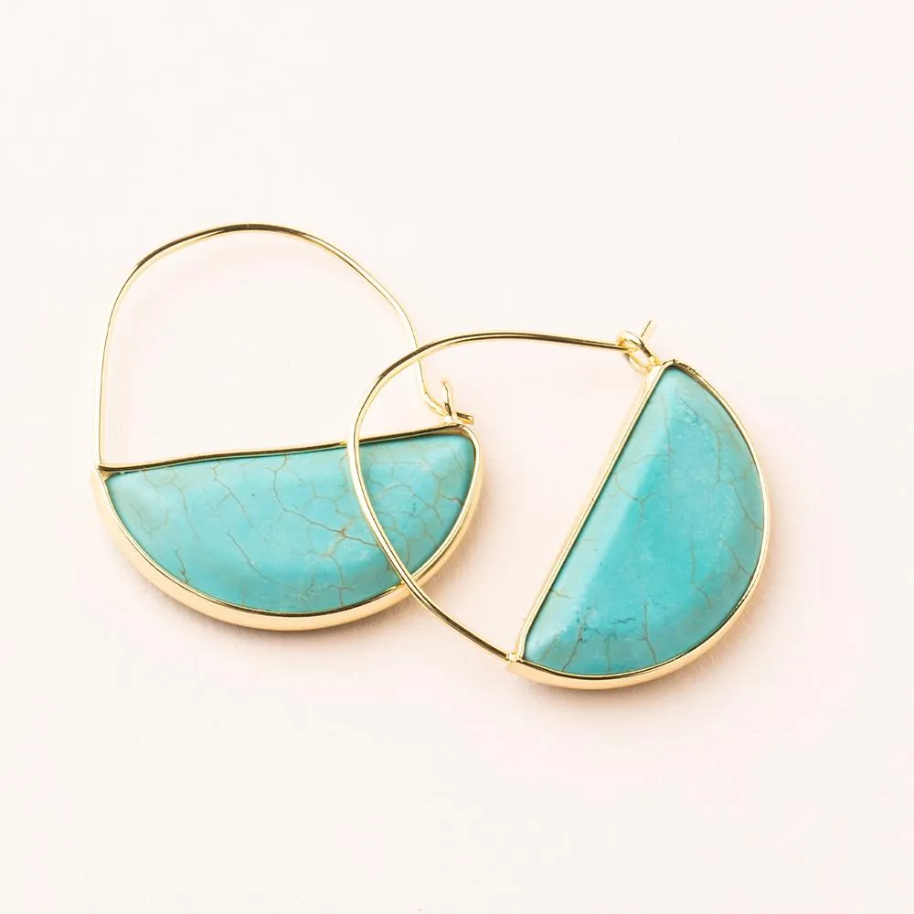 Stone Prism Hoop: Turquoise/Gold