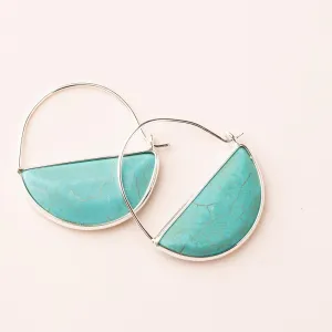 Stone Prism Hoop: Turquoise/Silver