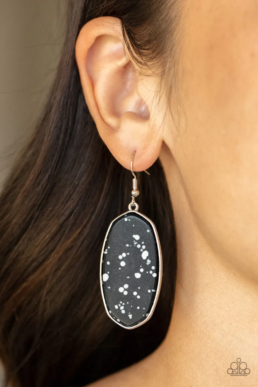 Stone Sculptures Black Paparazzi Earrings