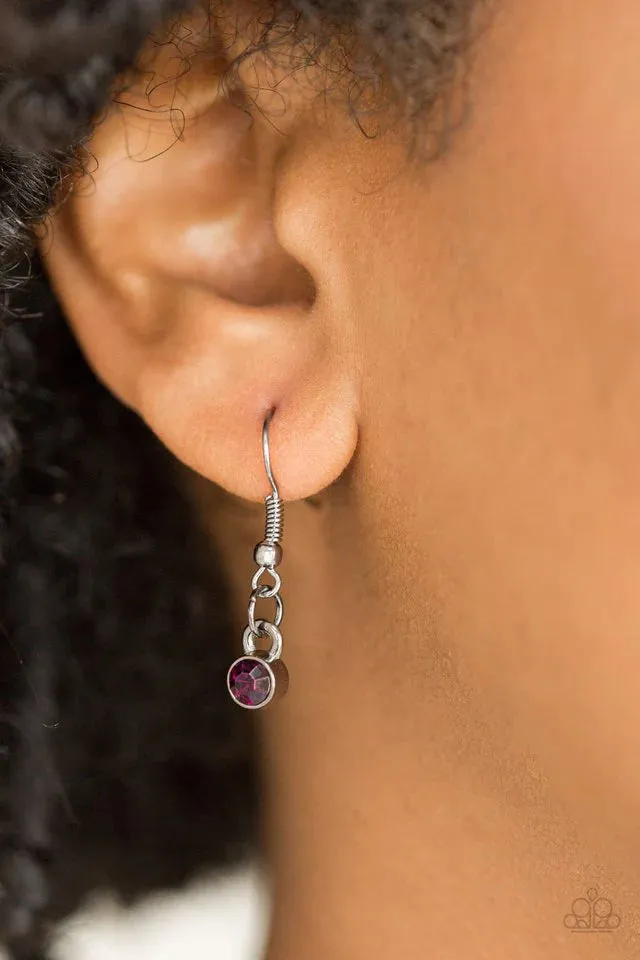 Stop, TEARDROP, and Roll - Purple Necklace