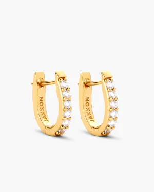 Studded Huggie Earrings - Gold