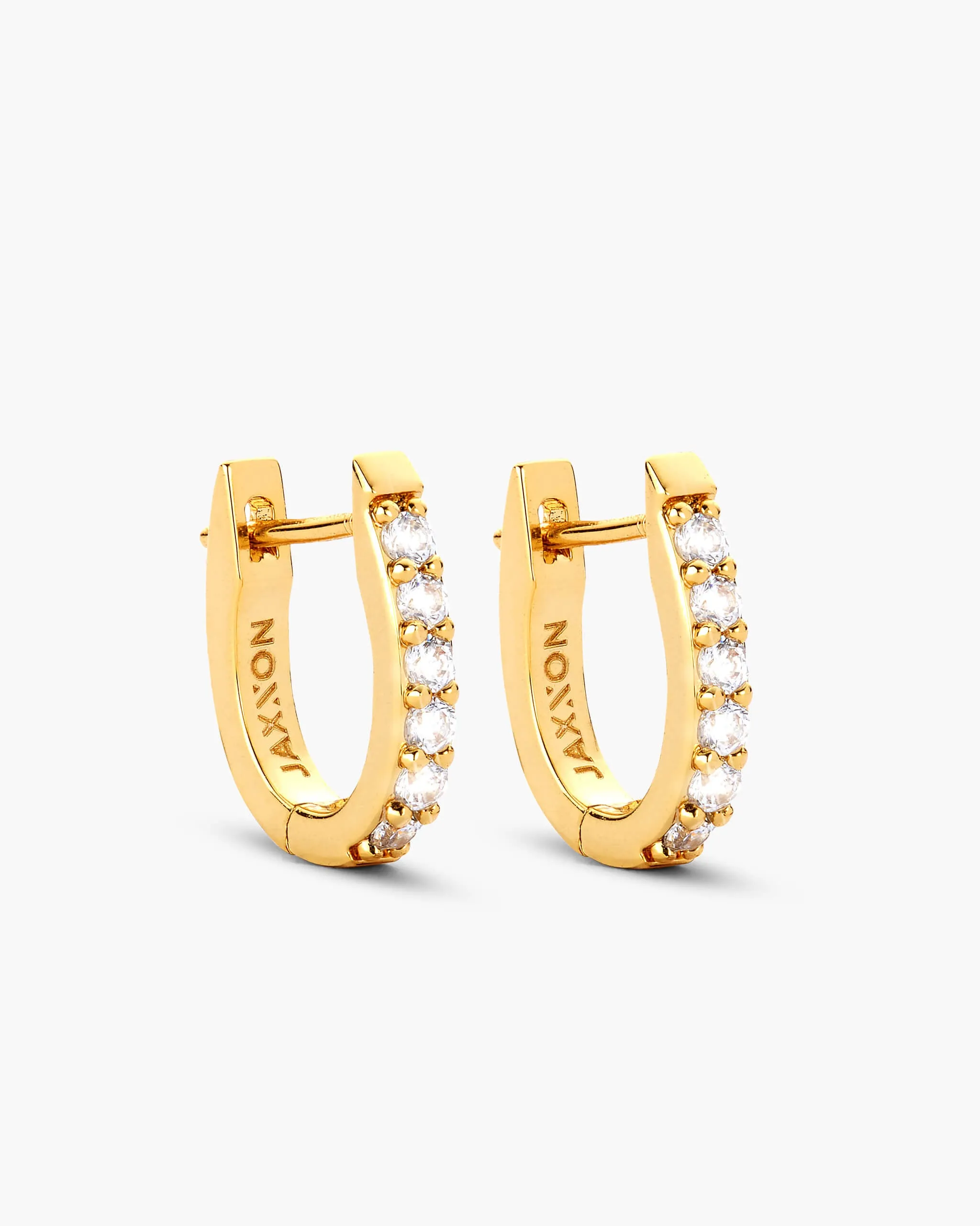 Studded Huggie Earrings - Gold