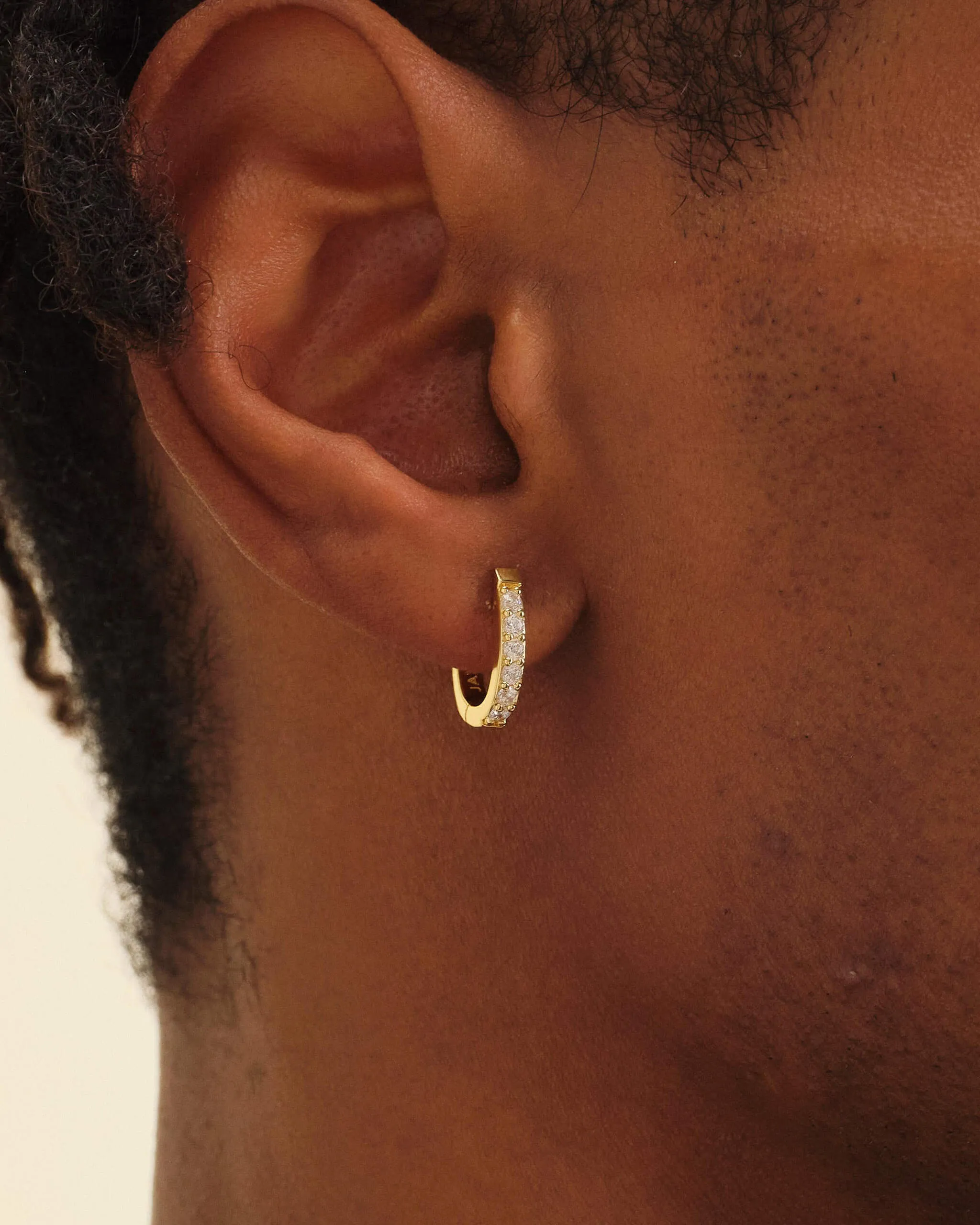Studded Huggie Earrings - Gold