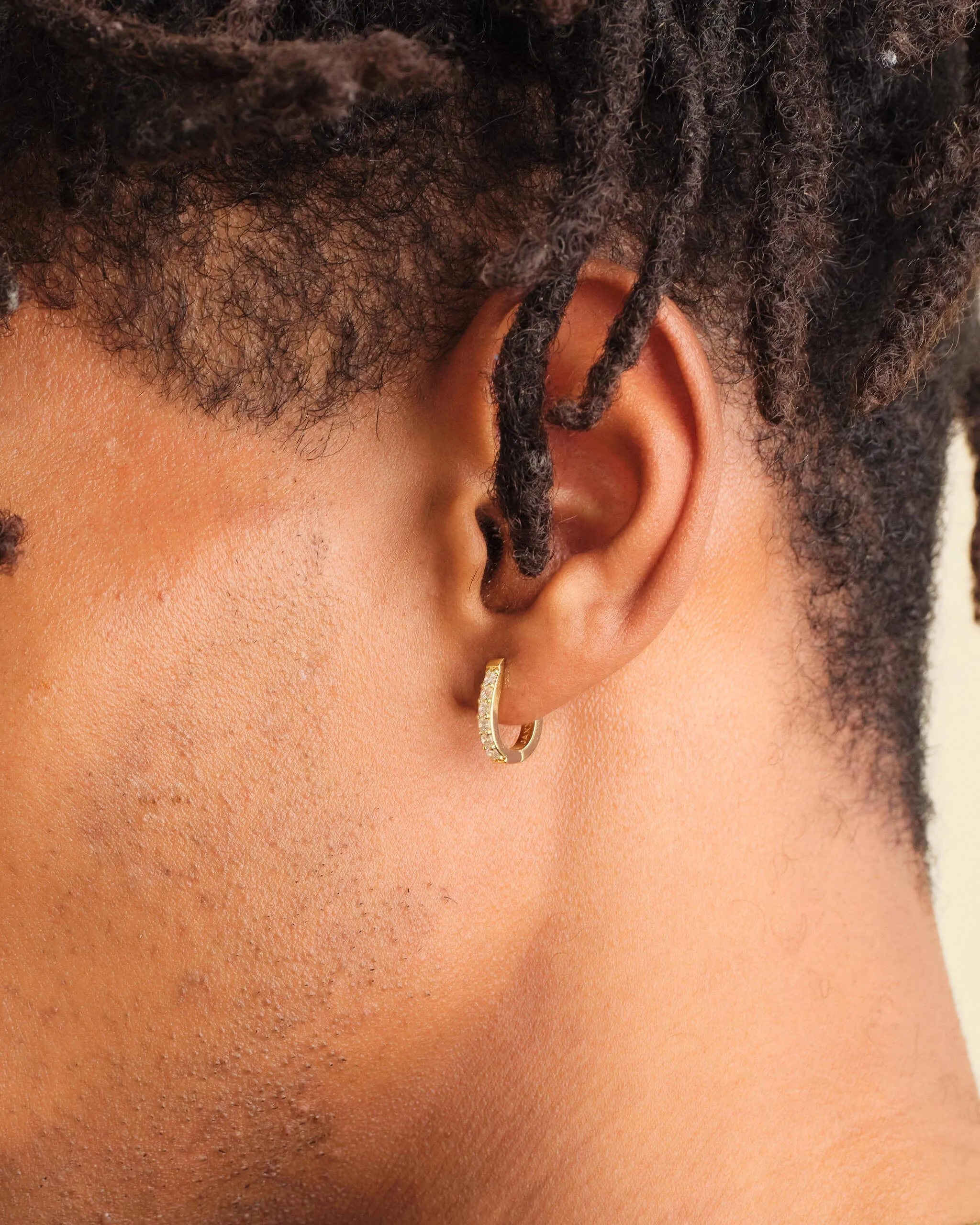 Studded Huggie Earrings - Gold