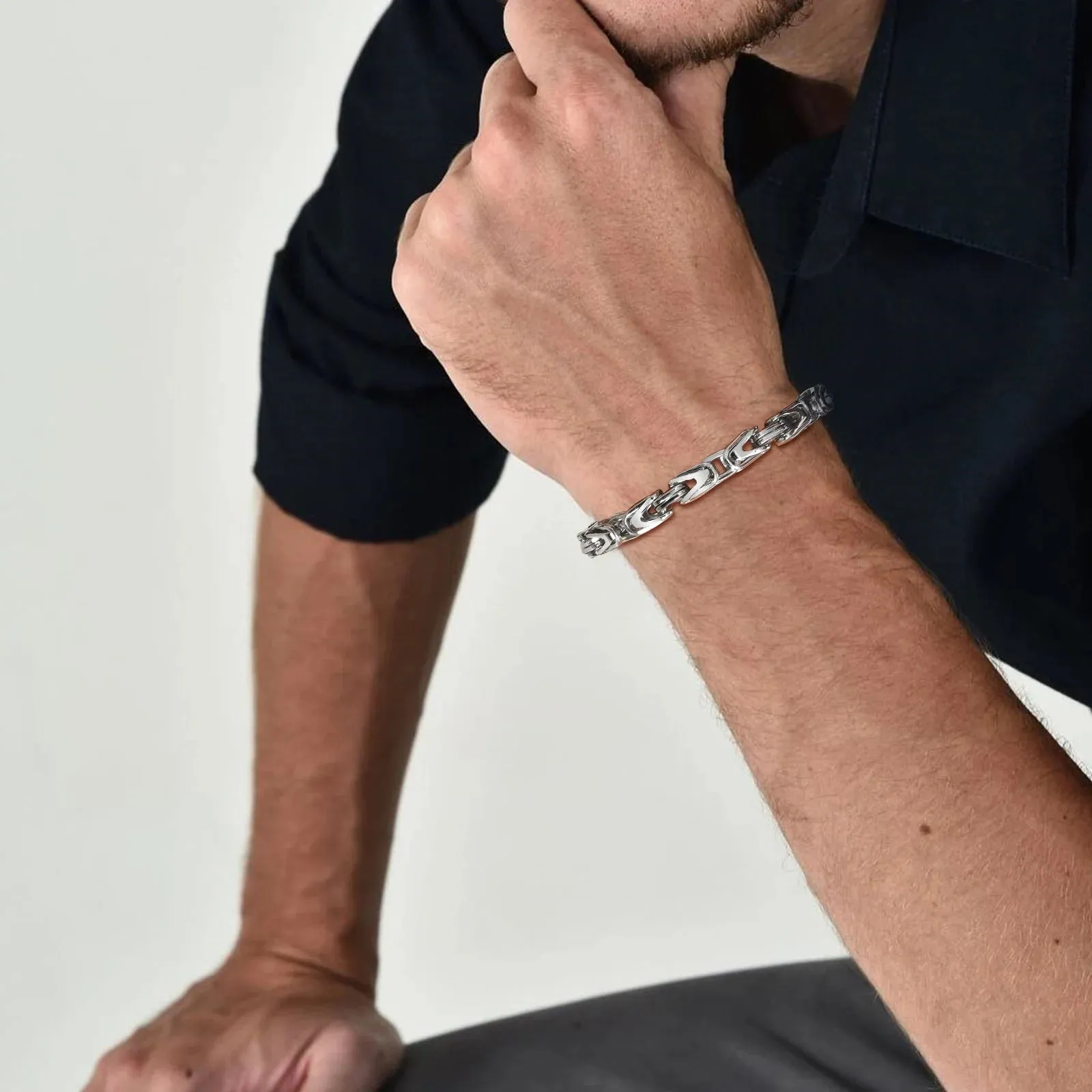 Stylish V Shape Bracelets for Men Boys,High Quality Waterproof Chain Wrist Bracelets