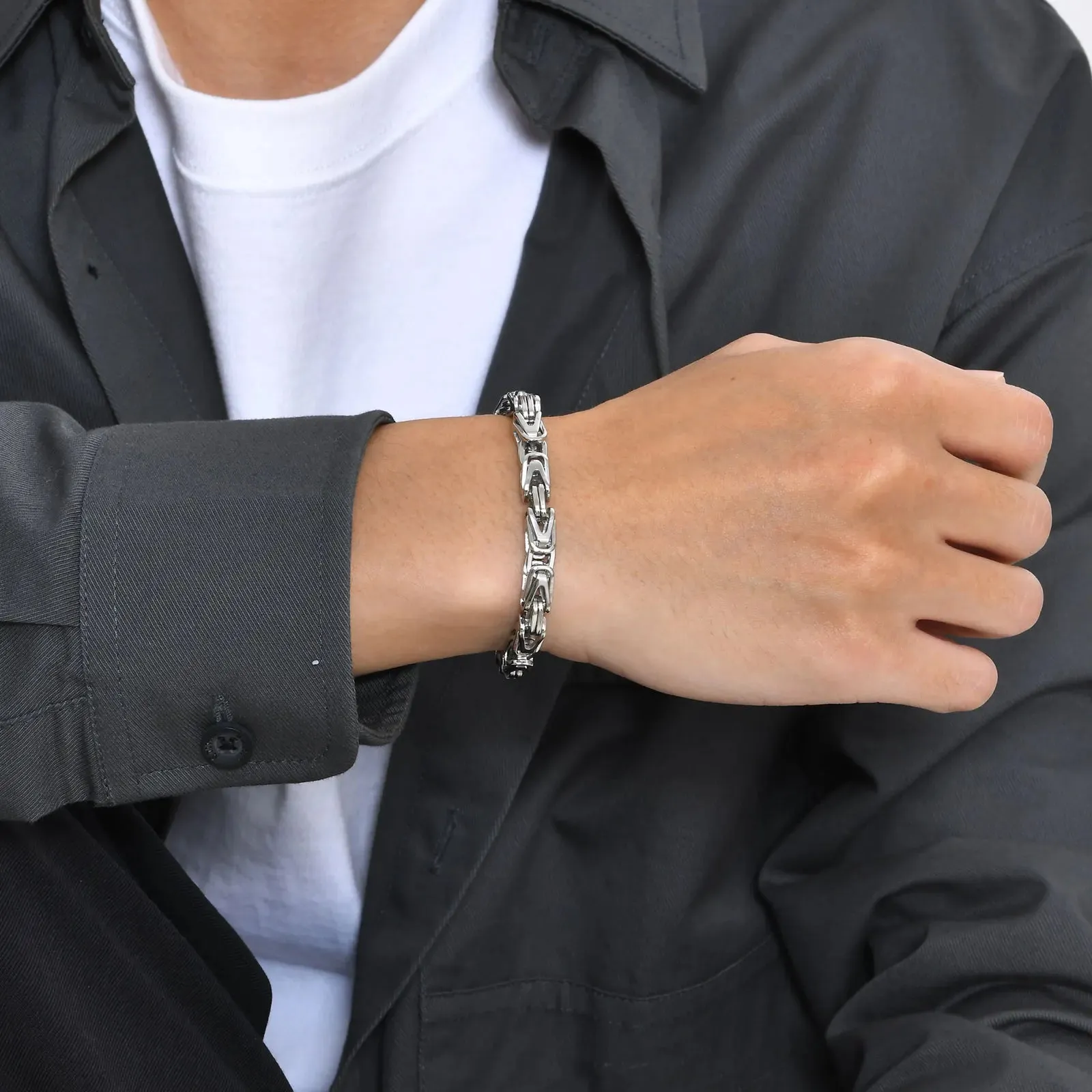 Stylish V Shape Bracelets for Men Boys,High Quality Waterproof Chain Wrist Bracelets