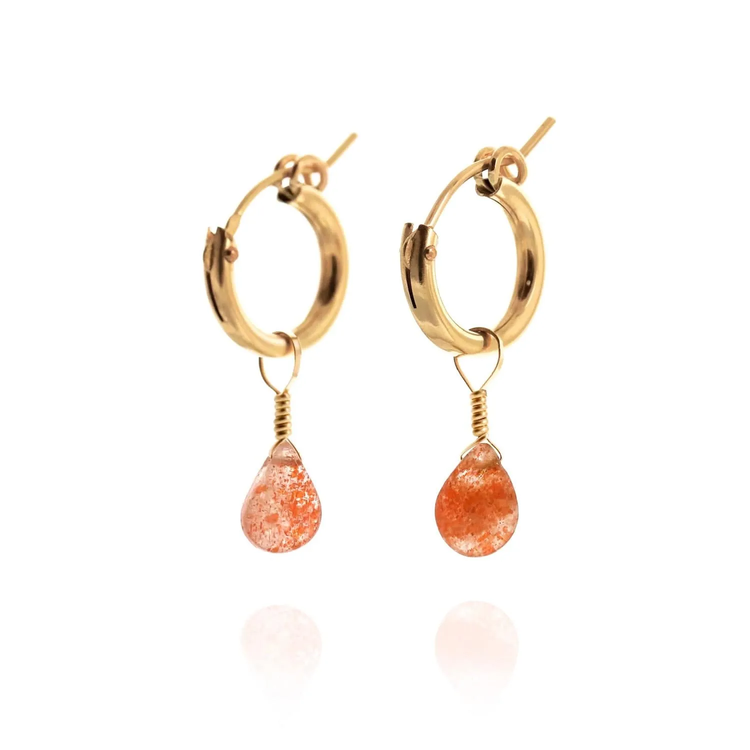 Sunstone Huggie Earrings