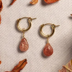 Sunstone Huggie Earrings