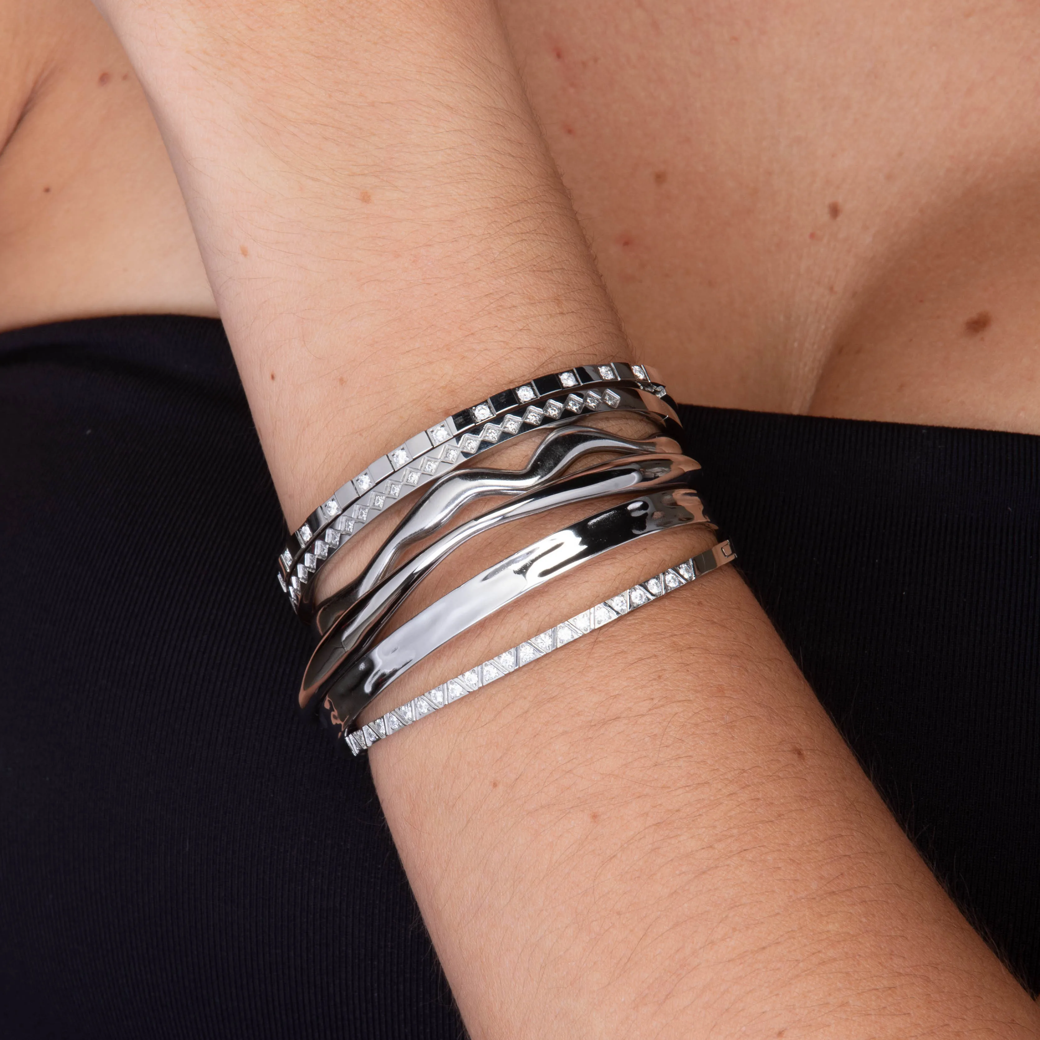 Swirl Open Cuff Bangle