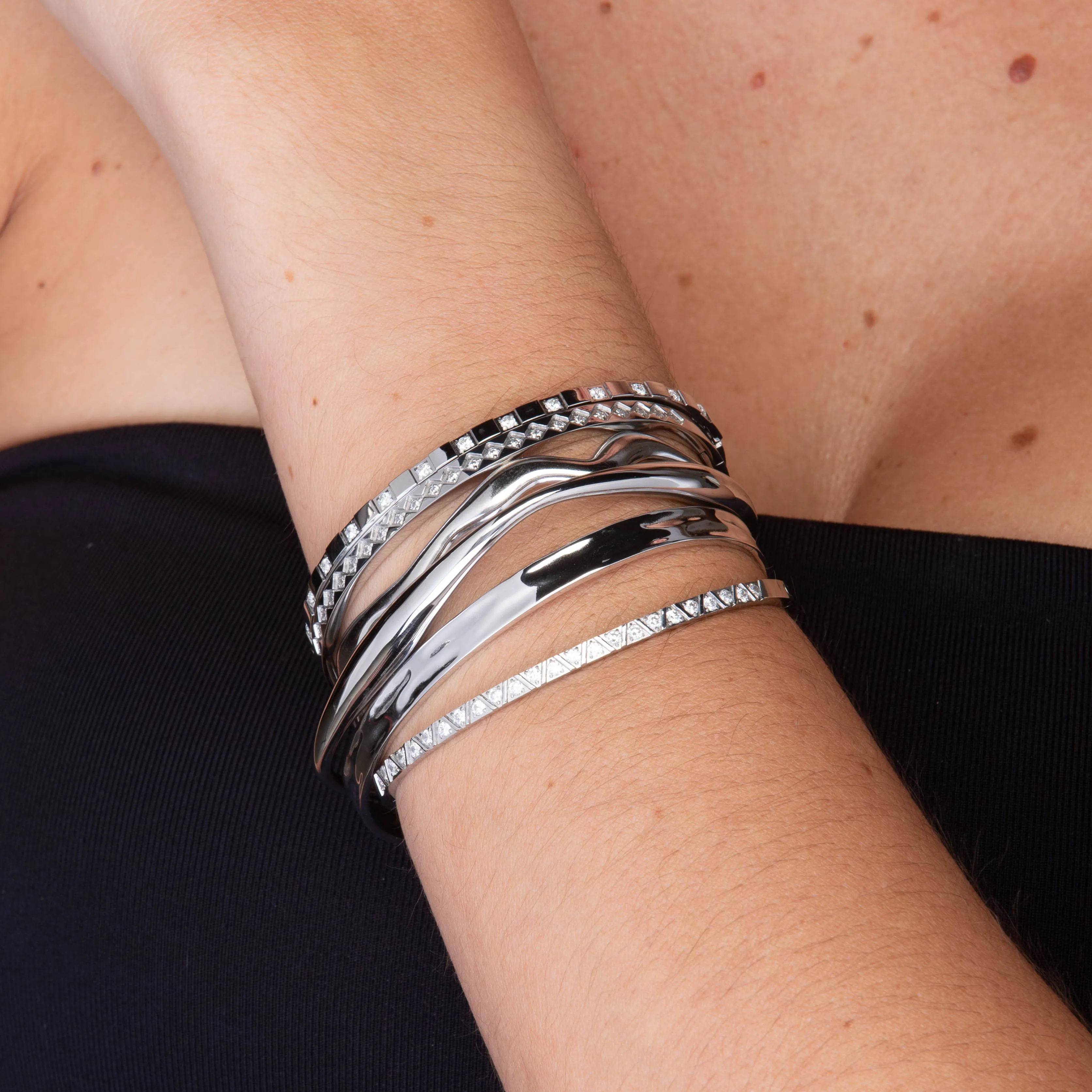 Swirl Open Cuff Bangle