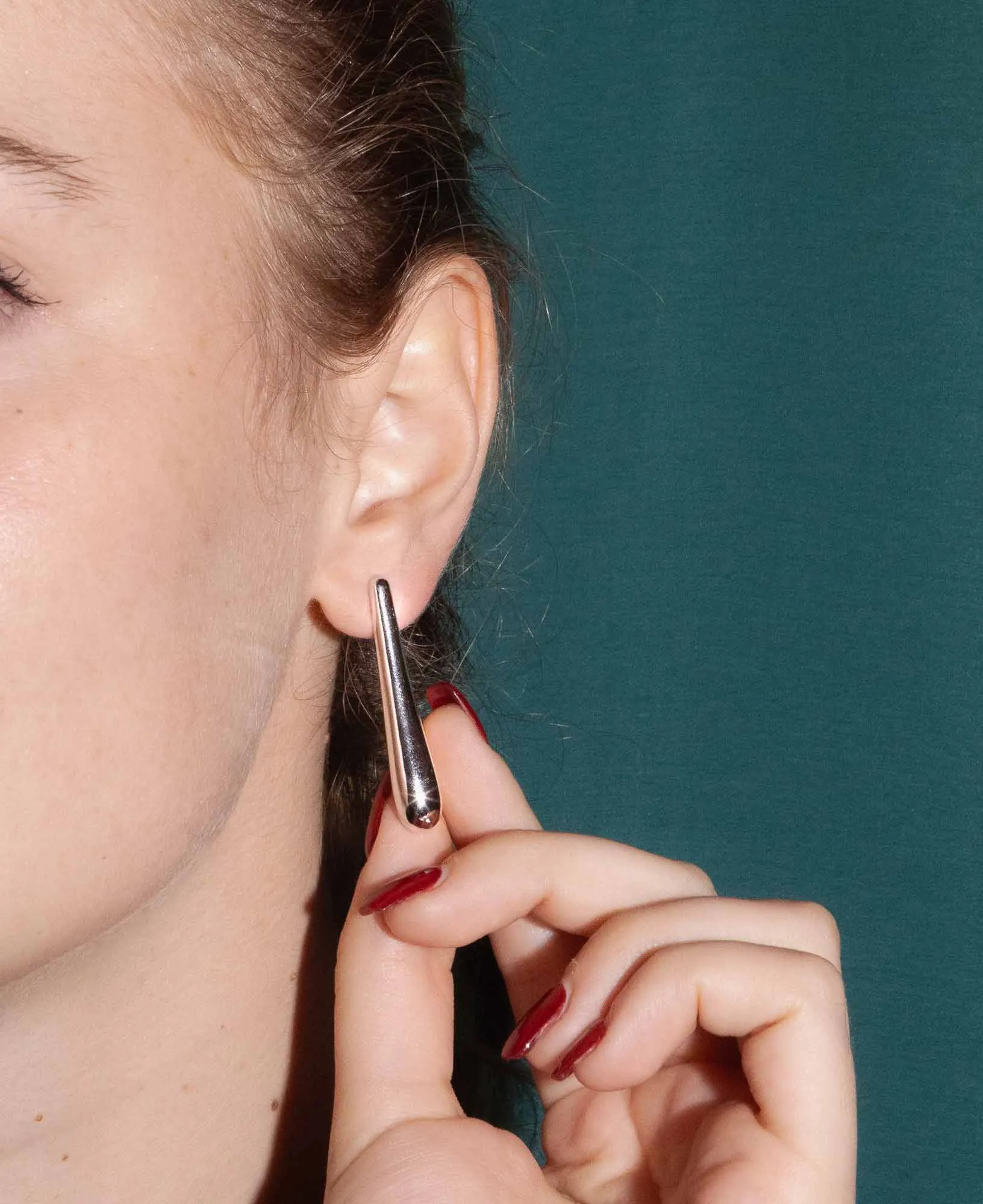 Sybil Silver Droplet Stud Earrings