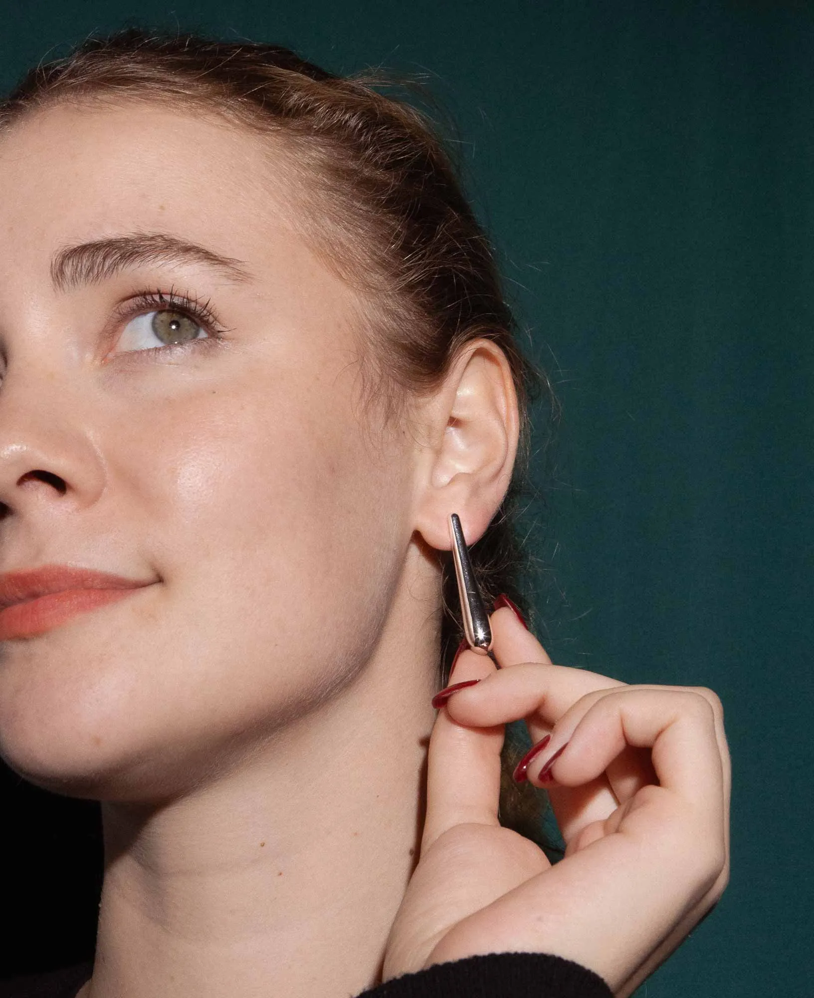 Sybil Silver Droplet Stud Earrings