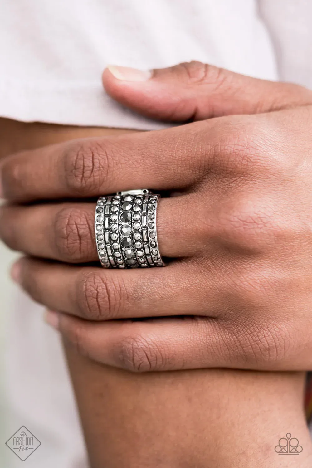 Target Locked - Silver (Hematite) Ring (0421)