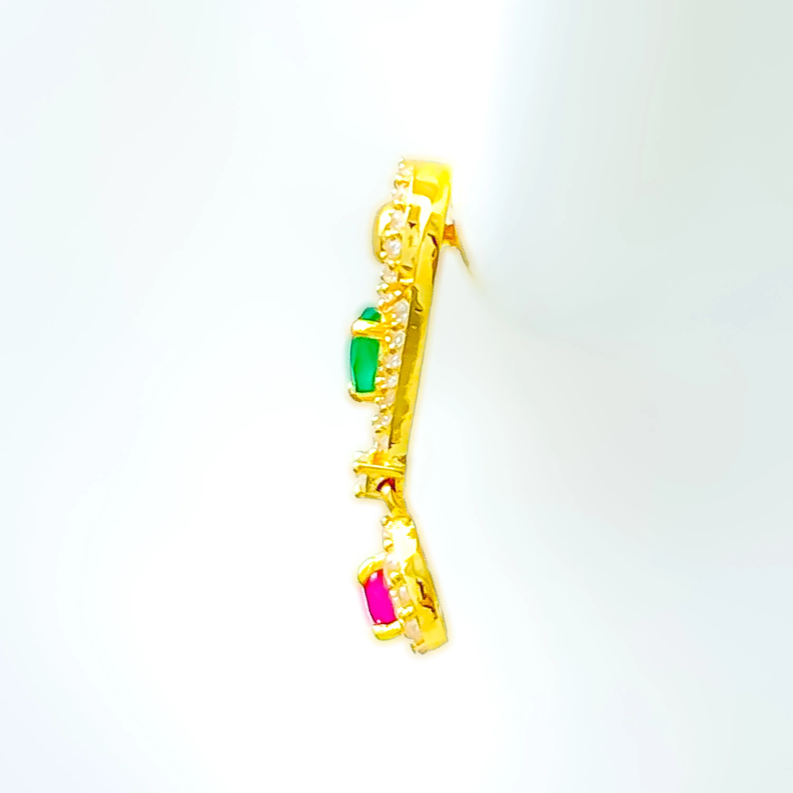 Tasteful Sleek 22k Gold CZ Earrings