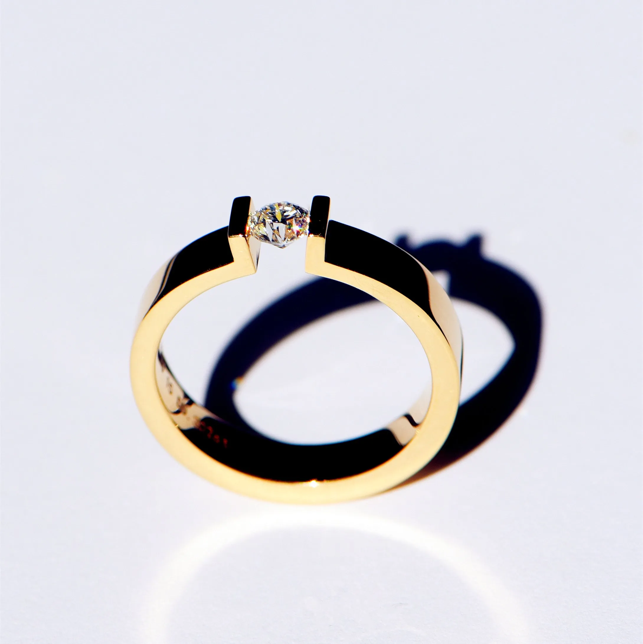 Tension Setting Lab-Grown Diamond Wedding Ring