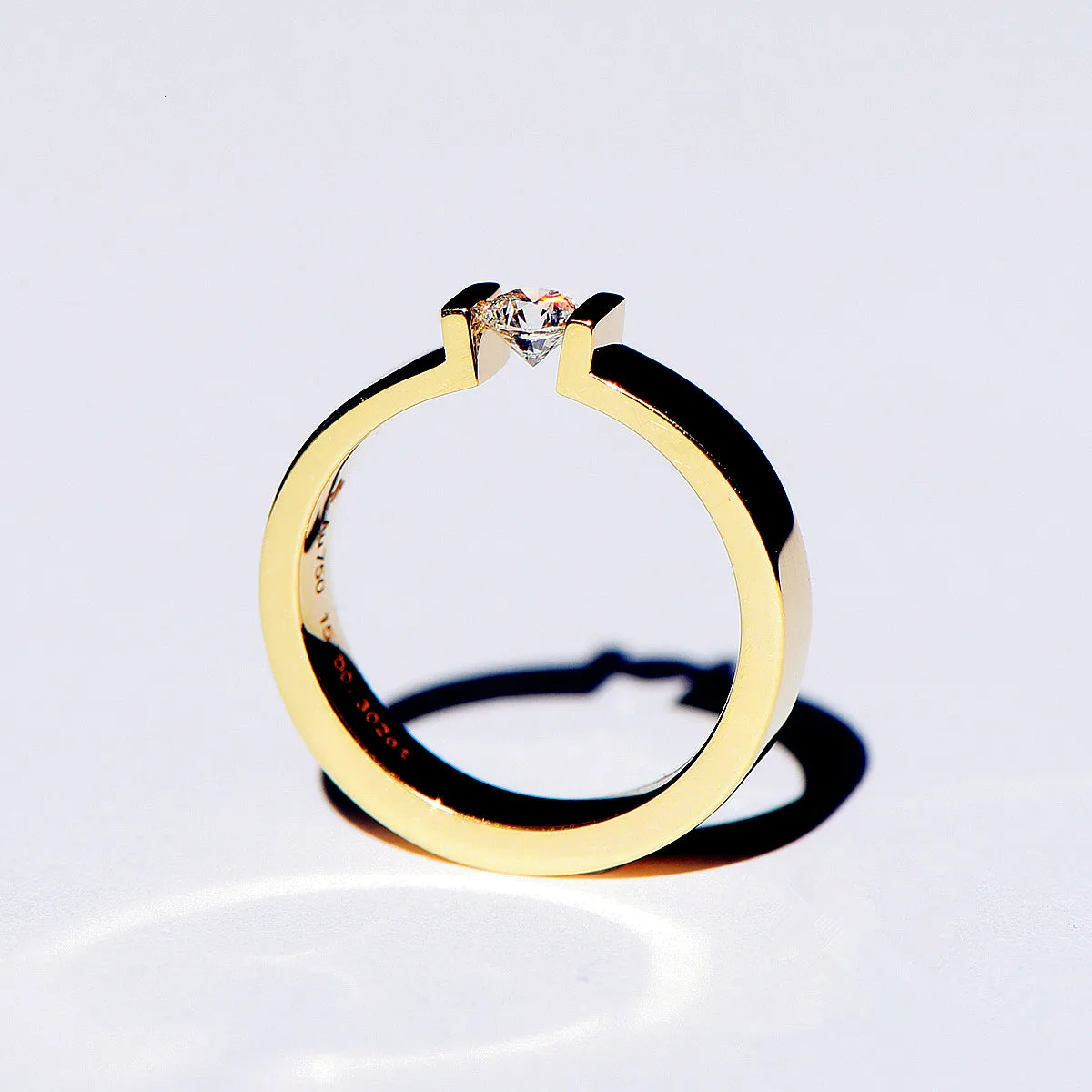 Tension Setting Lab-Grown Diamond Wedding Ring