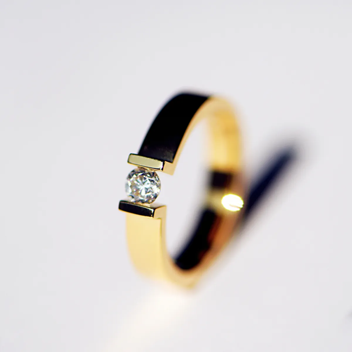 Tension Setting Lab-Grown Diamond Wedding Ring