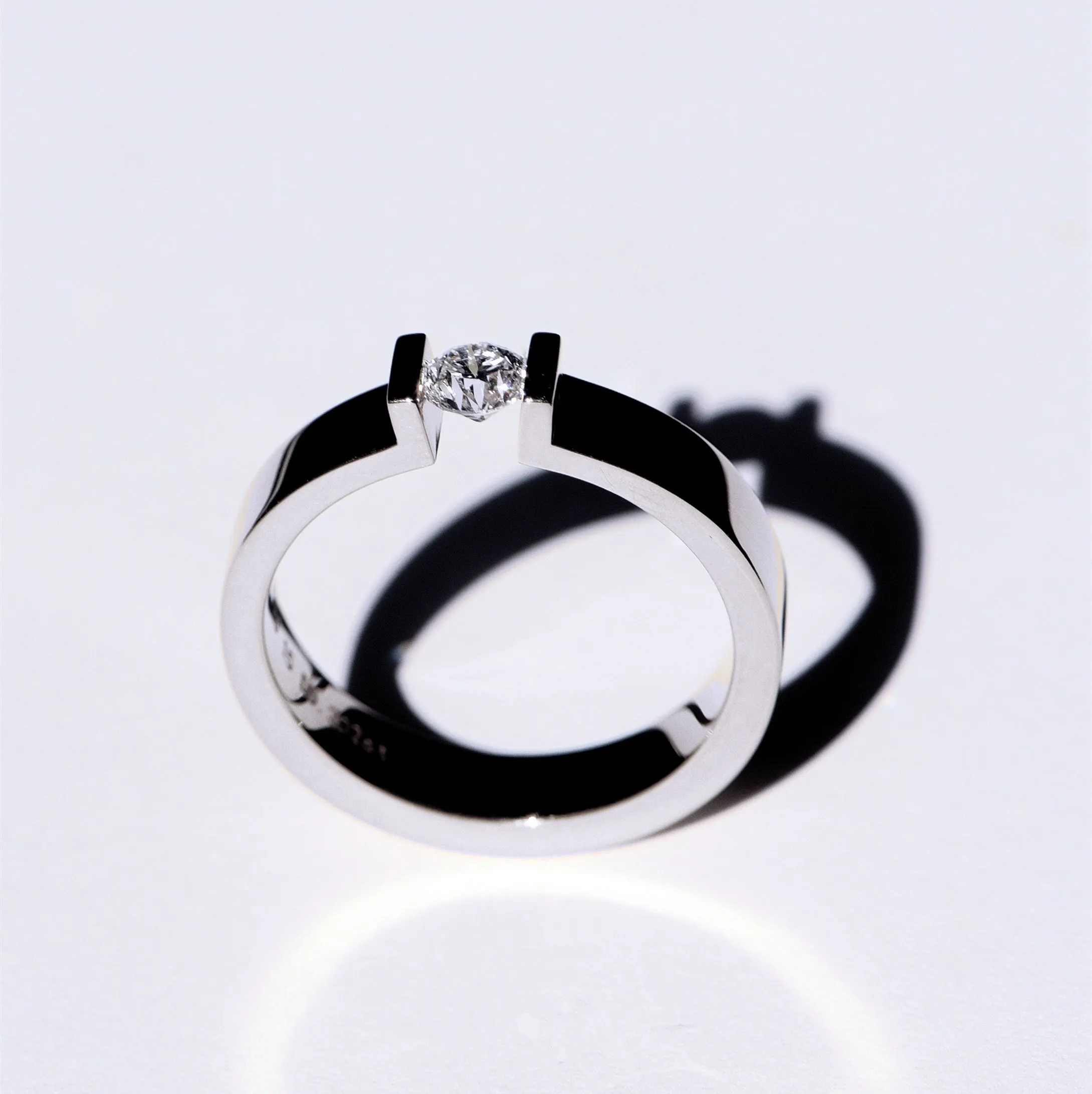 Tension Setting Lab-Grown Diamond Wedding Ring