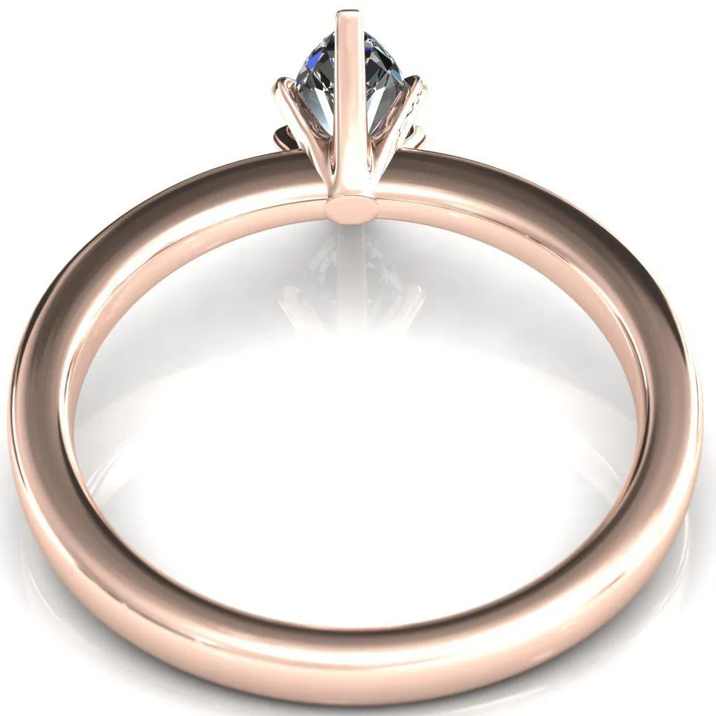 Tessa Marquise Moissanite 6 Prong Pitched Shoulders Solitaire Engagement Ring