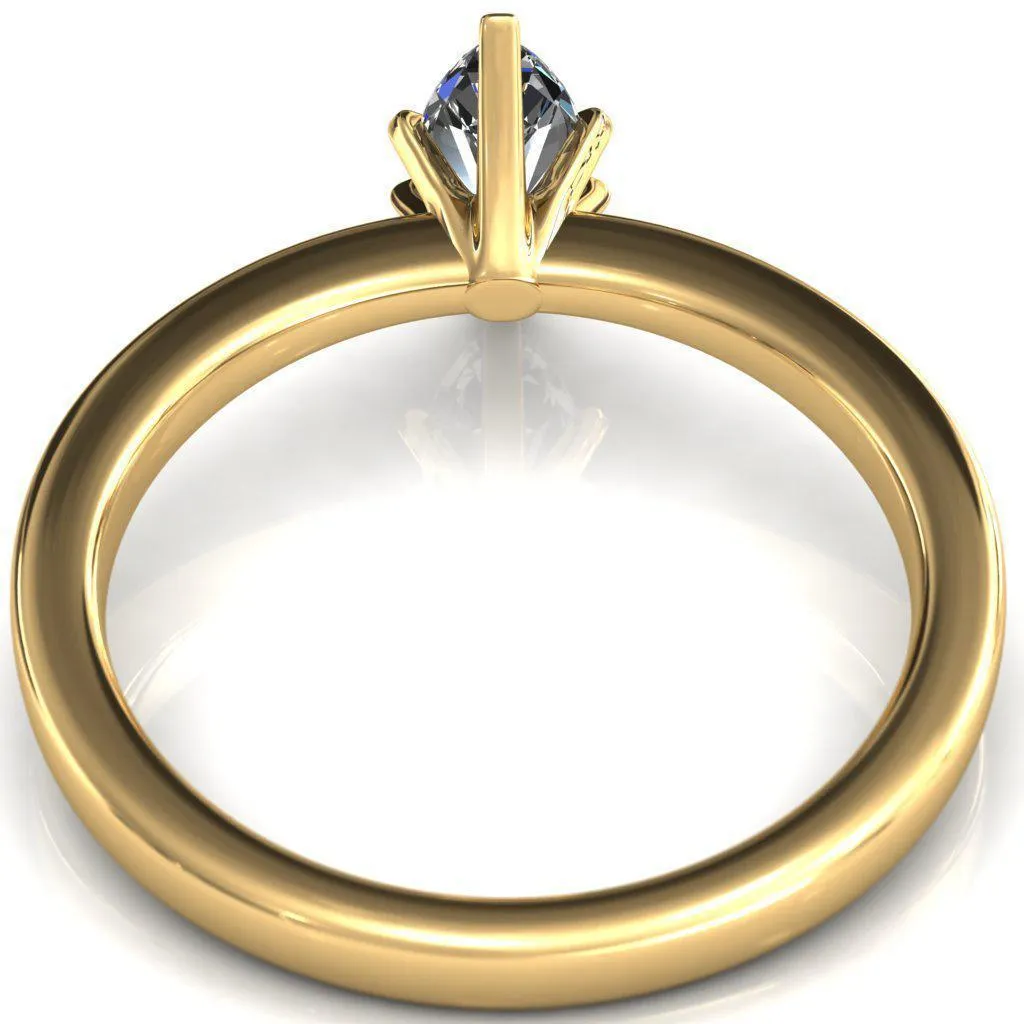 Tessa Marquise Moissanite 6 Prong Pitched Shoulders Solitaire Engagement Ring