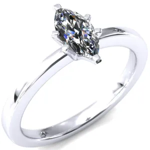 Tessa Marquise Moissanite 6 Prong Pitched Shoulders Solitaire Engagement Ring
